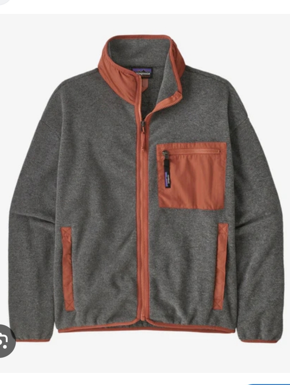 patagonia ♡ synchilla fleece jacket copper & burl red gray medium retro cabin